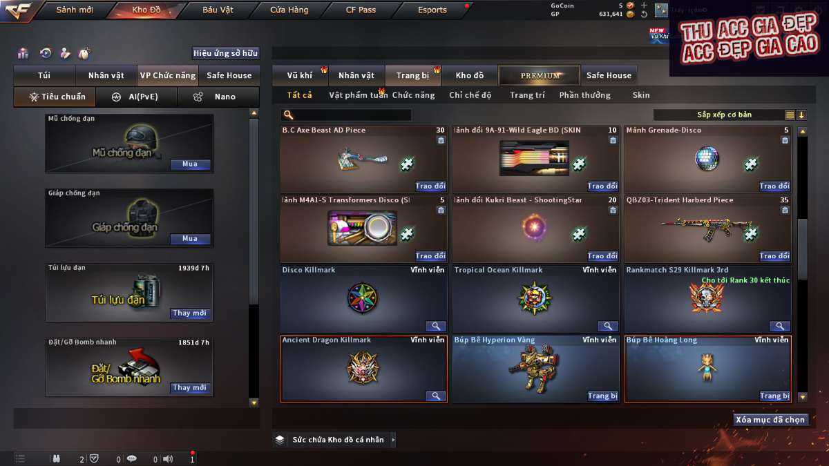 shop acc cf uy tin gia re